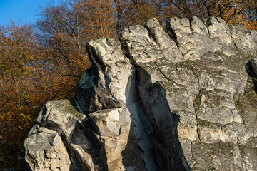 Autumn landscape with the rock 