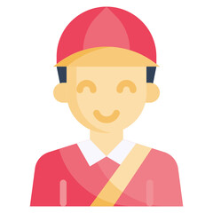 DELIVERY MAN flat icon,linear,outline,graphic,illustration
