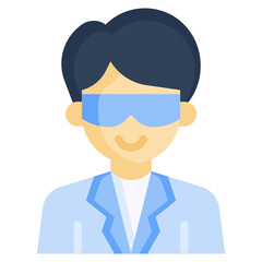 SCIENTIST flat icon,linear,outline,graphic,illustration