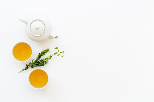 Premium Photo  Concept of hot drink asian tea accessories isolated on  white background