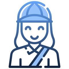 DELIVERY WOMAN Gradient icon,linear,outline,graphic,illustration