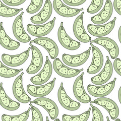Green peas. Vegetables pattern. Fruit pattern. Print for children's clothing. Seamless pattern. 