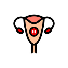 Uterus color icon vector
