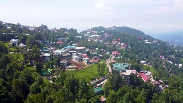 Arial shot of hill station in Murree Pakistan 