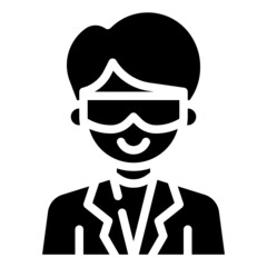 SCIENTIST glyph icon,linear,outline,graphic,illustration
