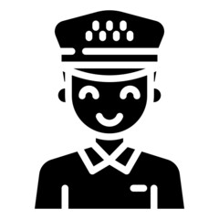 TAXI DRIVER glyph icon,linear,outline,graphic,illustration