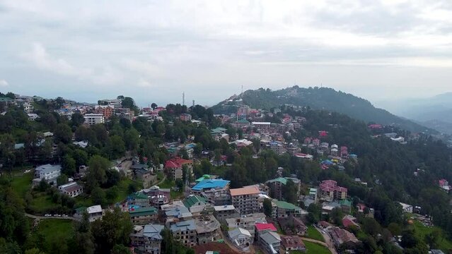 Arial shot of hill station in Murree Pakistan 