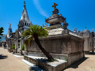 Tombs in Recoleta Cemetery (Cementerio de la Recoleta) in Buenos Aires. Argentina in South America.