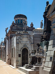 Tombs in Recoleta Cemetery (Cementerio de la Recoleta) in Buenos Aires. Argentina in South America.