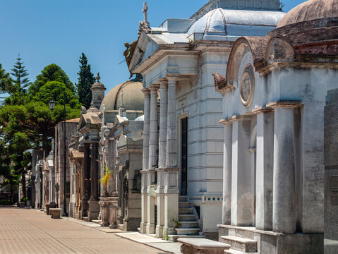 Tombs in Recoleta Cemetery (Cementerio de la Recoleta) in Buenos Aires. Argentina in South America.