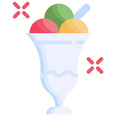ICE CREAM flat icon,linear,outline,graphic,illustration