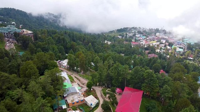 Arial shot of hill station in Murree Pakistan 