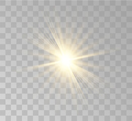Transparent yellow sunlight special lens flash light effect. Front solar flare lenses.	