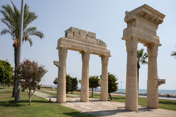 Mersin, Turkey – November 2020. sunny beach and promenade of Mersin city