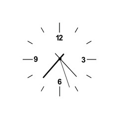 Clock face icon vector. Wall Clock illustration sign. Time symbol. watch symbol or logo.
