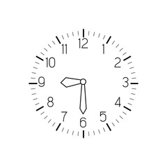 Clock face icon vector. Wall Clock illustration sign. Time symbol. watch symbol or logo.

