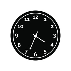 Clock face icon vector. Wall Clock illustration sign. Time symbol. watch symbol or logo.
