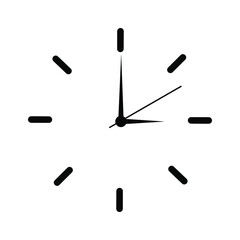 Clock face icon vector. Wall Clock illustration sign. Time symbol. watch symbol or logo.
