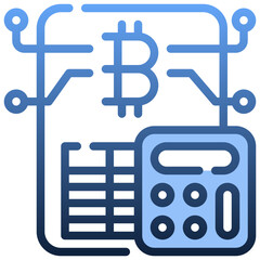 CALCULATOR Gradient icon,linear,outline,graphic,illustration