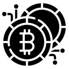 BITCOIN glyph icon,linear,outline,graphic,illustration