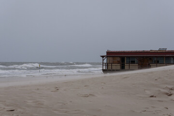 Fototapeta premium WEATHER - Hurricane on the sea coast