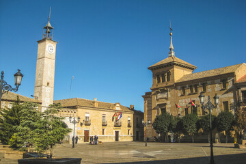 Fototapeta na wymiar Plaza España in the town of Don Quijote windmills