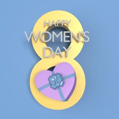 Yellow Colored Number 8 and Gift Pack to Celebrate 8 March International Women's Day