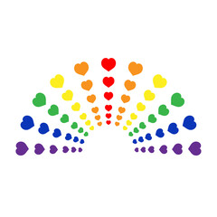 Rainbow hearts LGBT. Lesbian, gay, bisexual and transgender Vector illustration