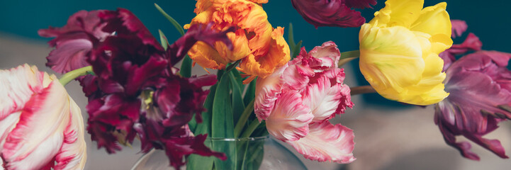 Bunch of Parrot Style Tulips