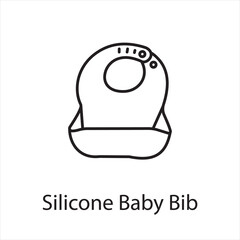 Silicone Baby Bib icon in vector. Logotype