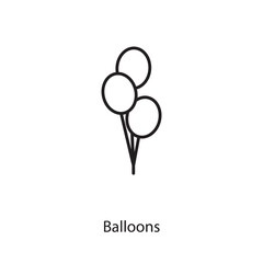 Balloons icon in vector. Logotype