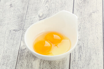 Chicken egg in the bowl