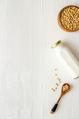 Soy non dairy substitute milk. Healthy vegan drink