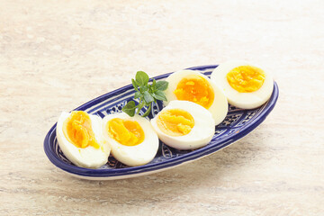 Boiled chicken egg for breakfast