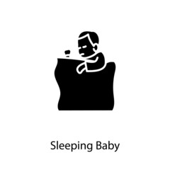 Sleeping Baby icon in vector. Logotype