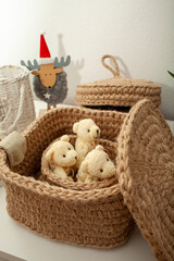 Fototapeta premium basket with teddy bears