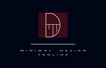 DT or TD Minimalist Logo Design Vector Art Illustration