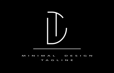 TD or DT MINIMALIST LOGO VECTOR LINE DESIGN MONOGRAM ILLUSTRATION