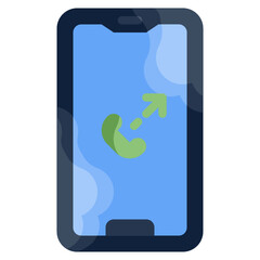OUTGOING CALL flat icon,linear,outline,graphic,illustration