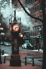 Naklejka premium Gastown Steam Clock Vancouver, British Columbia A working steam clock, one of only a few in world