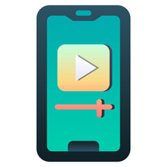 MOBILE VIDEO Gradient icon,linear,outline,graphic,illustration