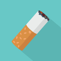 Cigarette butt Flat illustration icon