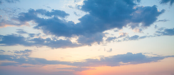 Colorful sky. Dramatic sunset with twilight color sky and clouds