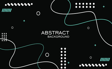 Modern black background template design with lines and shapes vector