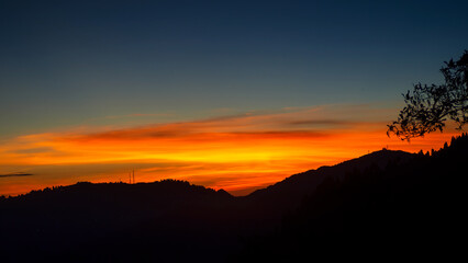 sunset over the mountains
