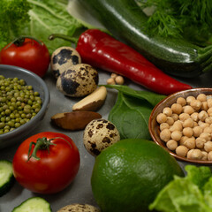 Template for creating a list of products for a healthy diet or menu.