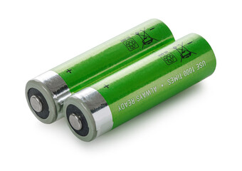 batteries on a white isolated background