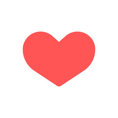 Red heart Icon on White background.