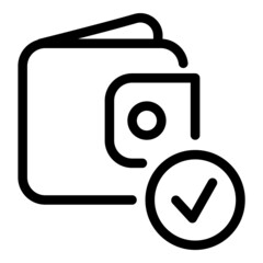 Check Wallet Flat Icon Isolated On White Background