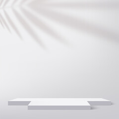 Abstract background with white color podium for presentation. Vector